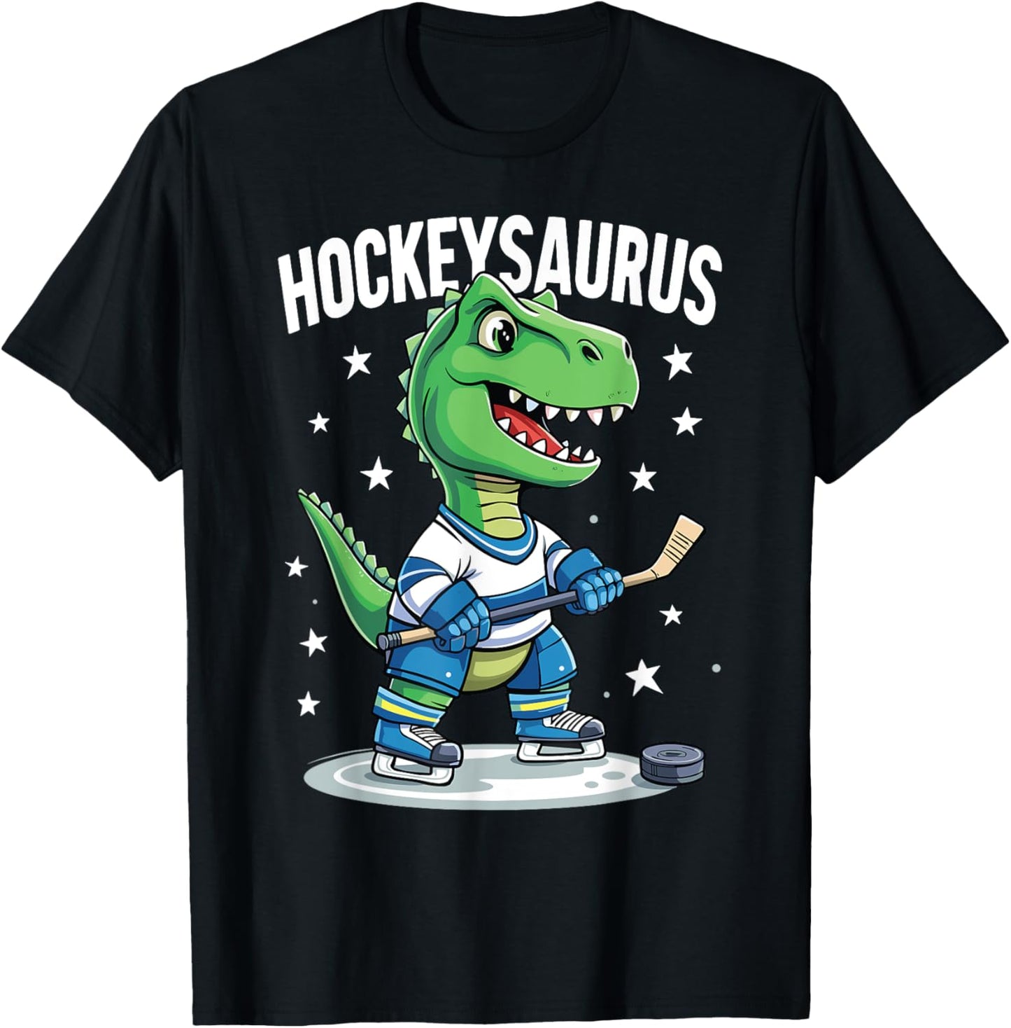 Hockeysaurus Funny Dinosaur Ice Hockey Kids Boys Cute T-Shirt