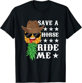 Swinger Upside down Pineapple Men Cowboy Husband T-Shirt