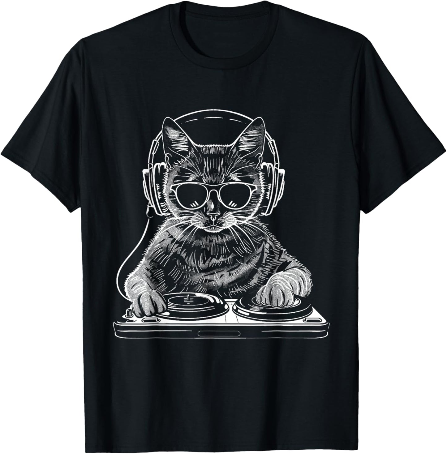 EDM Techno House Music Funny Cat Lover T-Shirt