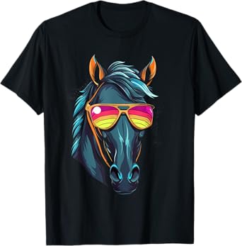 Funny Horse Racing Cool Sunglasses KY Derby Jockey Costume T-Shirt