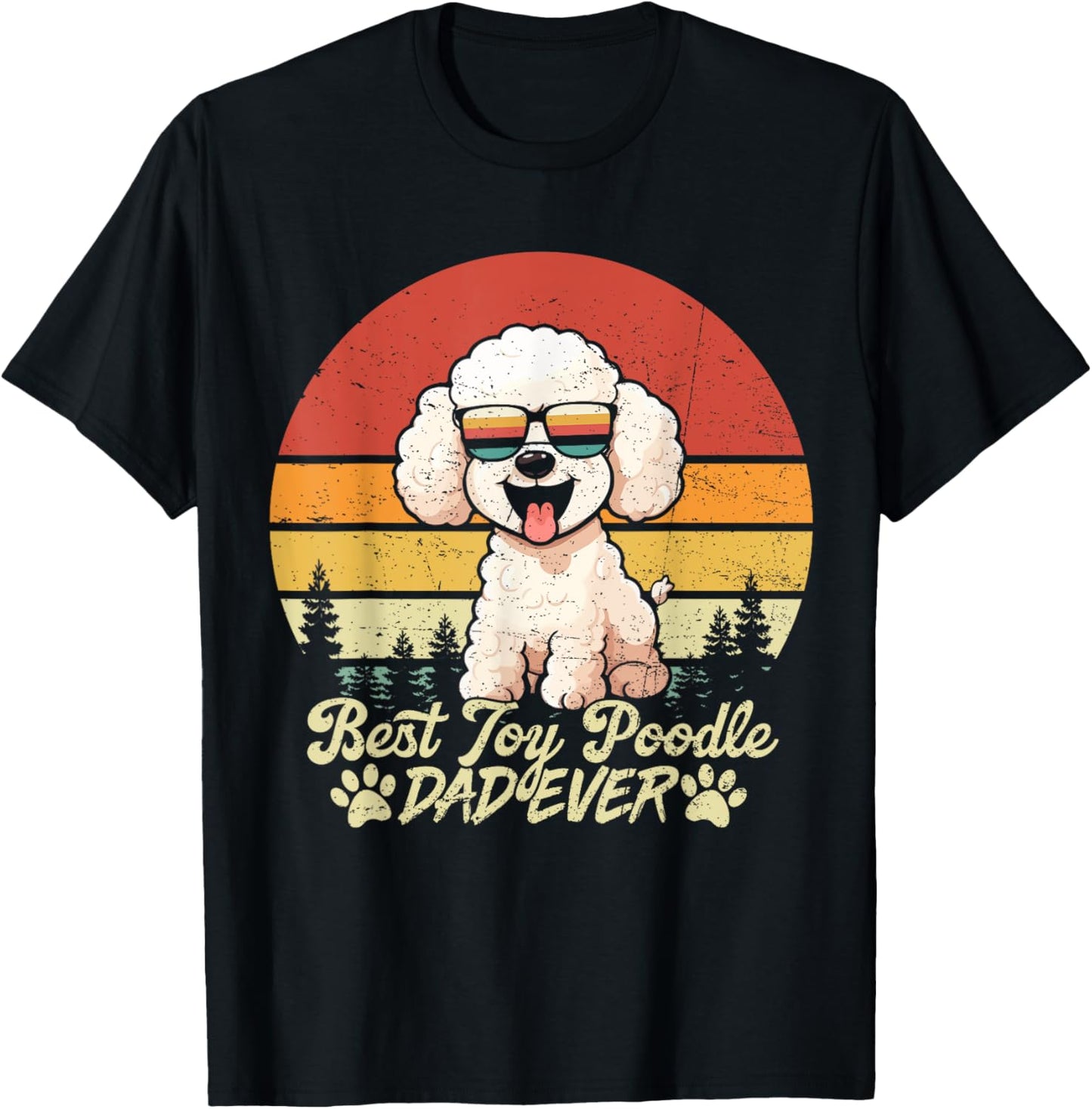 Best White Toy Poodle Dad Ever Vintage Dog Fathers Day T-Shirt