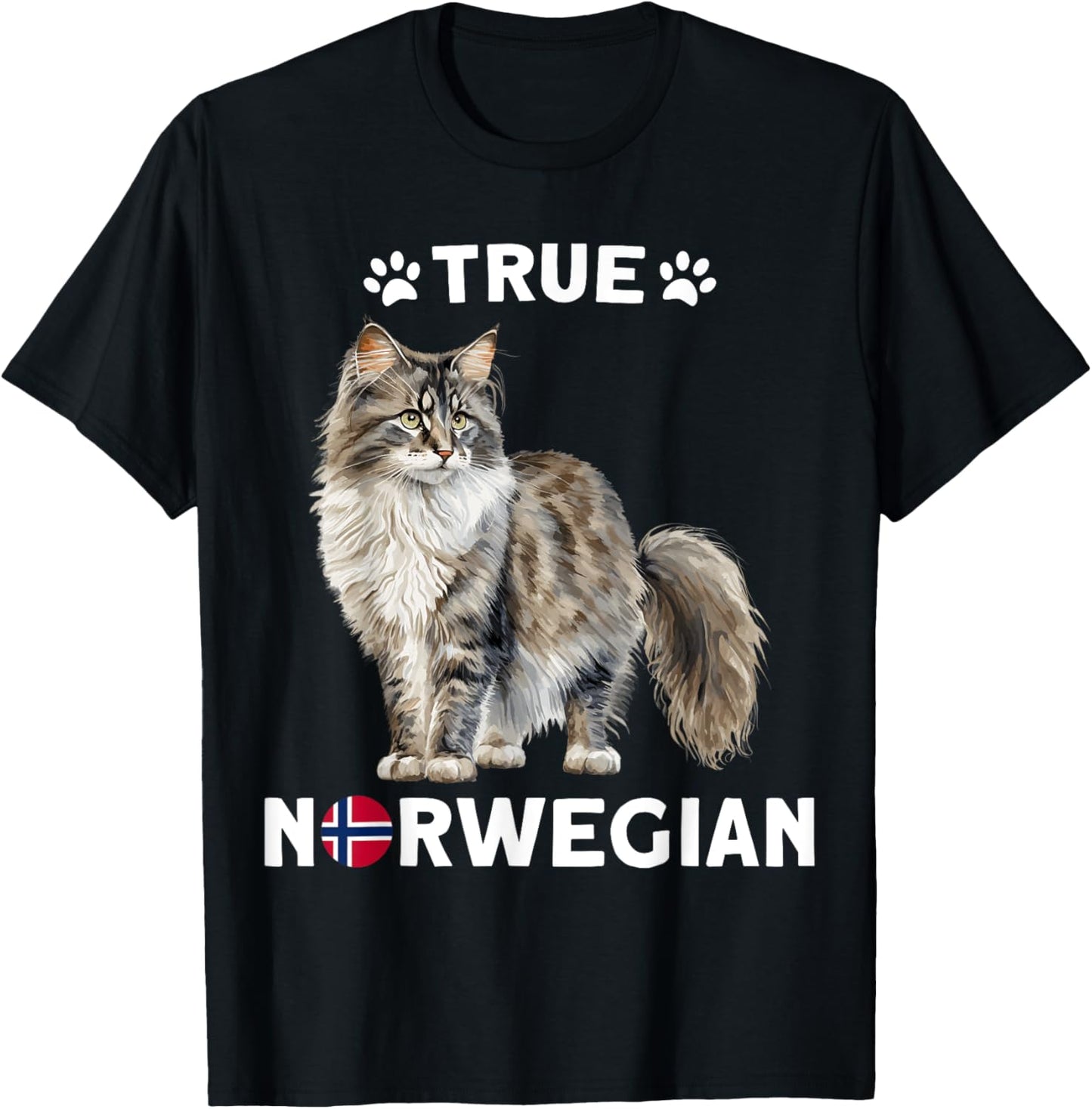 Wegie National Cat Breed Of Norway True Norwegian Forest Cat T-Shirt