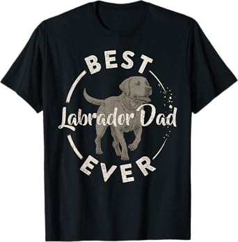 Vintage Best Labrador Retriever Dog Dad Ever, Lab Papa Lover Men T-Shirt