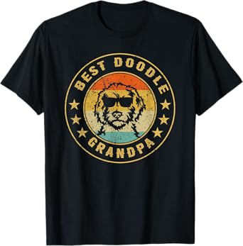 Vintage Best Doodle Grandpa Ever Goldendoodle Grandpa Lover T-Shirt