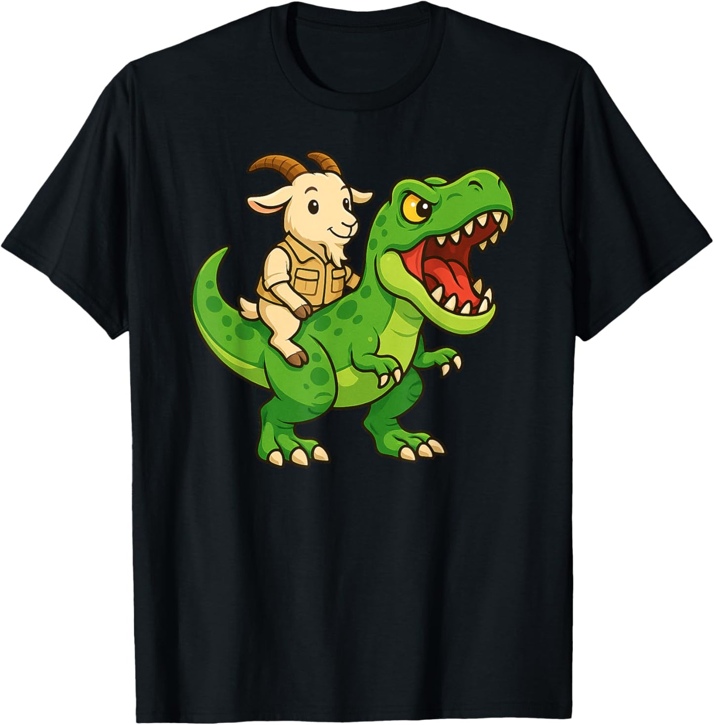 Funny Goat Dinosaur Trex Zoo Animal Lover Boys Girls Kids T-Shirt