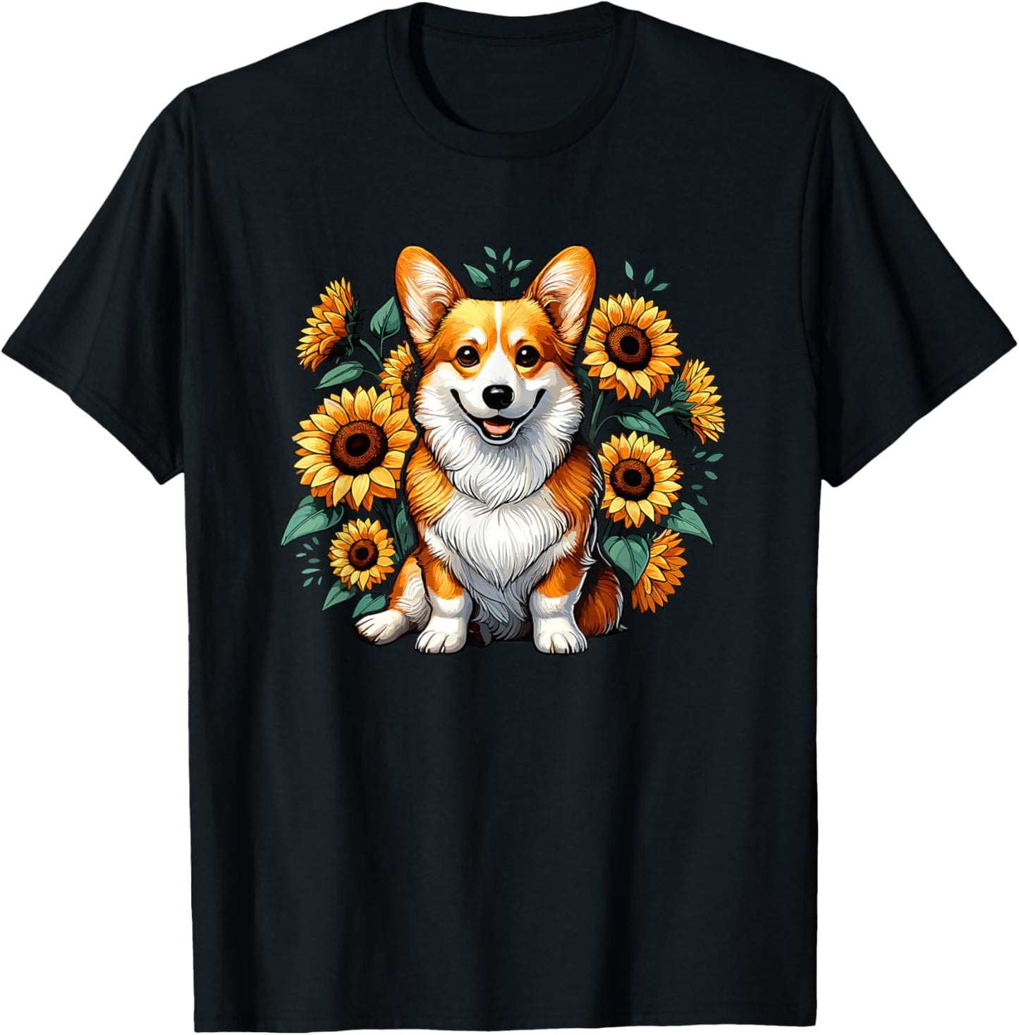 Sunflowers Pembroke Welsh Corgi Corgis T-Shirt