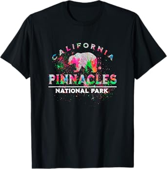 Pinnacles National Park California Retro Bear Souvenir T-Shirt