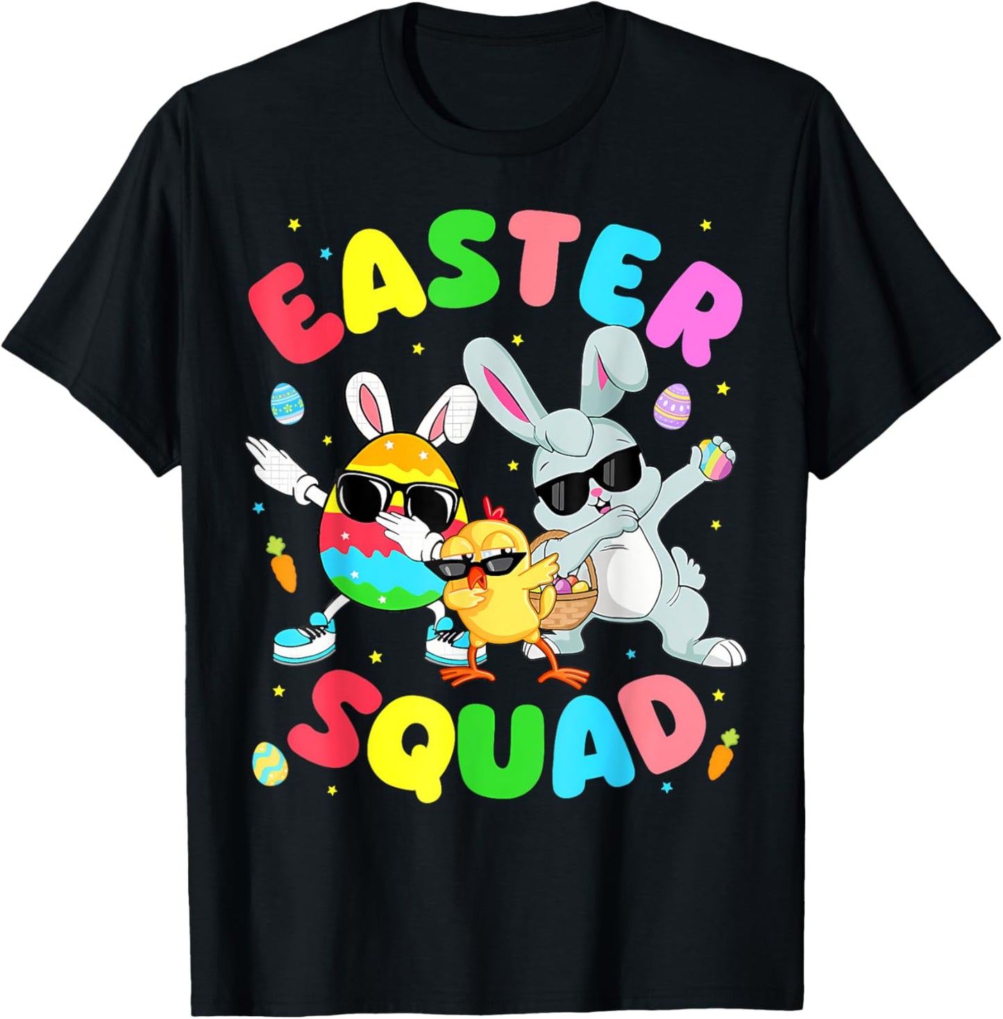 Groovy Funny Rabbit Egg Chick Easter Squad Day Mens Boys Kid T-Shirt