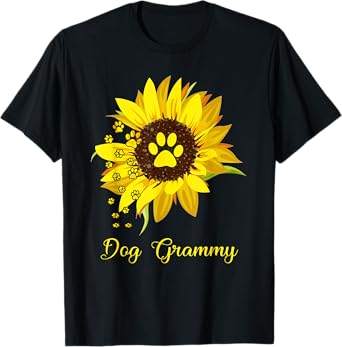 Dog Grammy Sunflower Gift Love Dogs and Flowers T-Shirt for Men Women