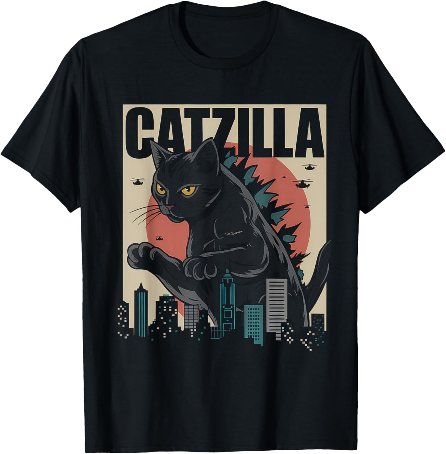 Vintage Catzilla tee - Funny Kitten and Cat T-Shirt