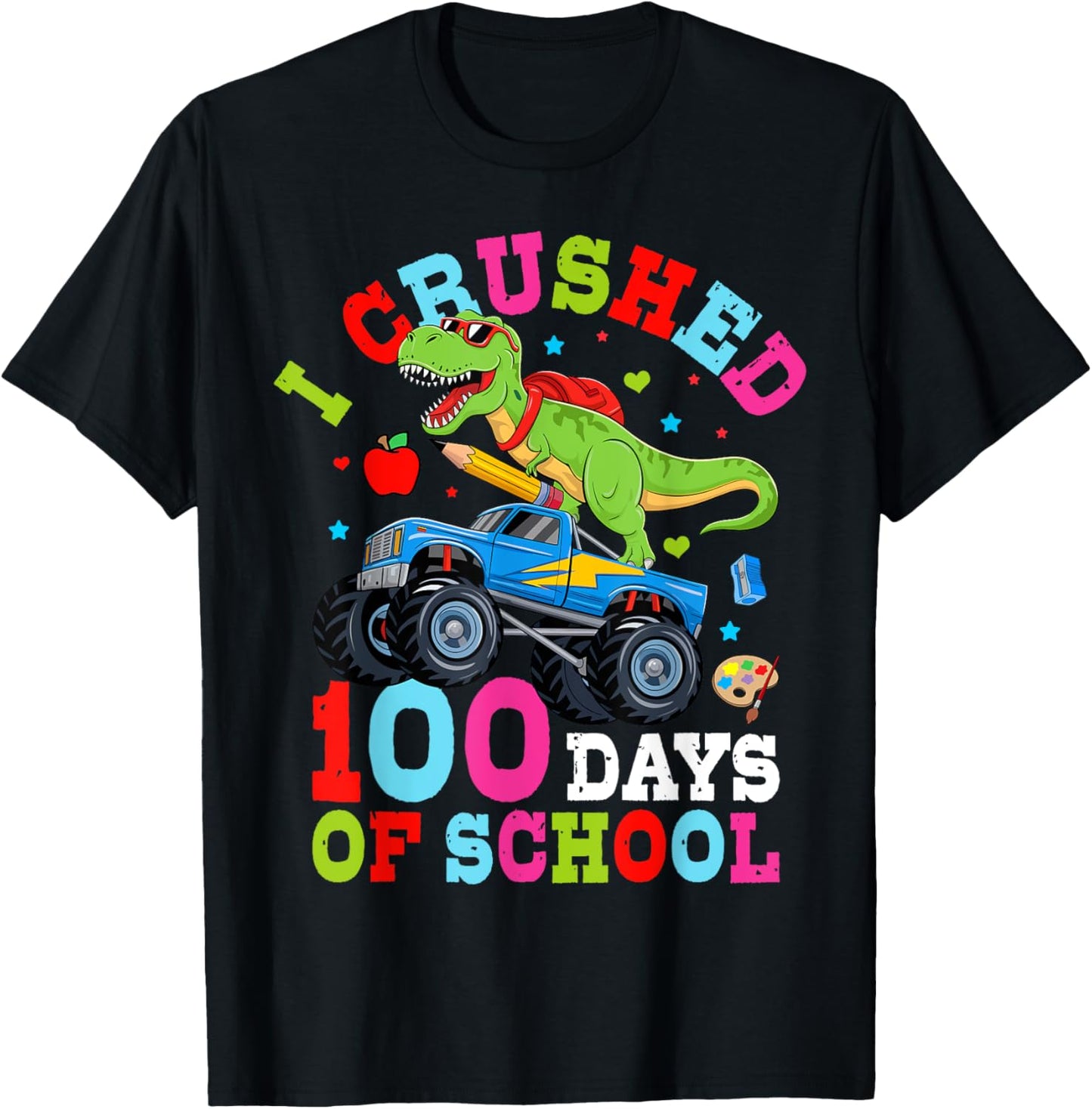 100 Days of School T-Rex Boys Girls Kids 100th Day Teacher T-Shirt