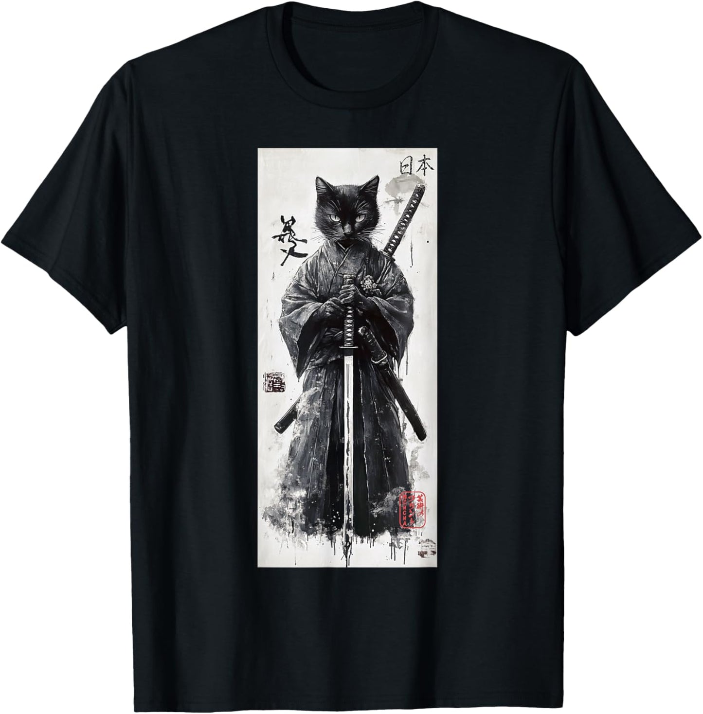 The Art of Print by MCMA - Samurai Cat Aesthetic - Japanese Streetwear Lofi Design T-Shirt