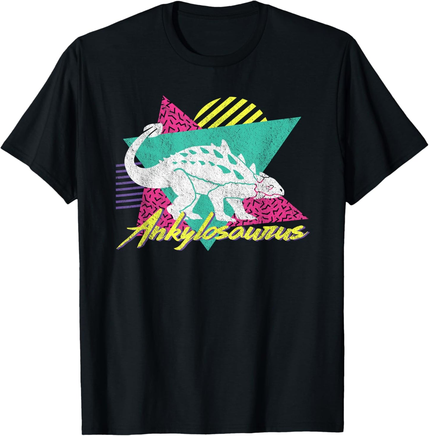 Vintage Retro 80s Or 90s Ankylosaurus Dinosaur T-Shirt