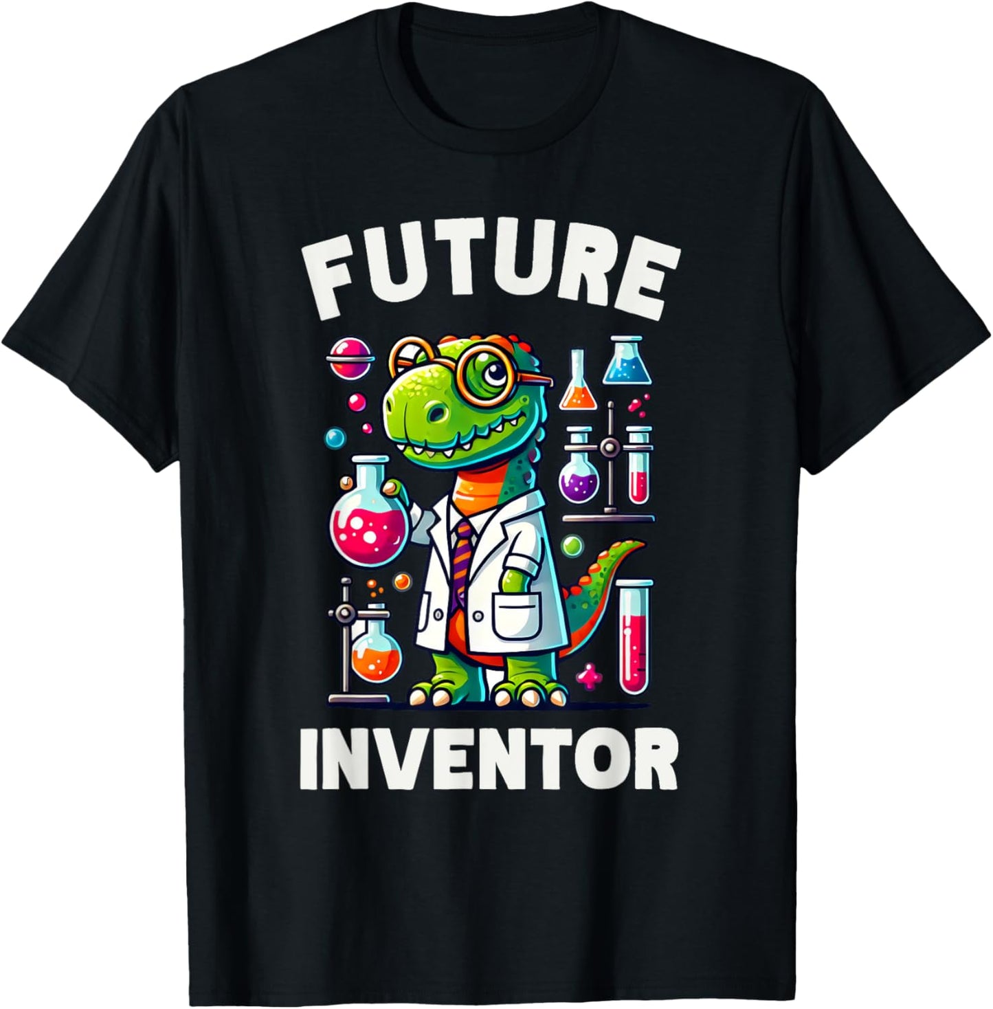 Future Inventor Funny Dinosaur, Smart Scientist Dino, Kids T-Shirt
