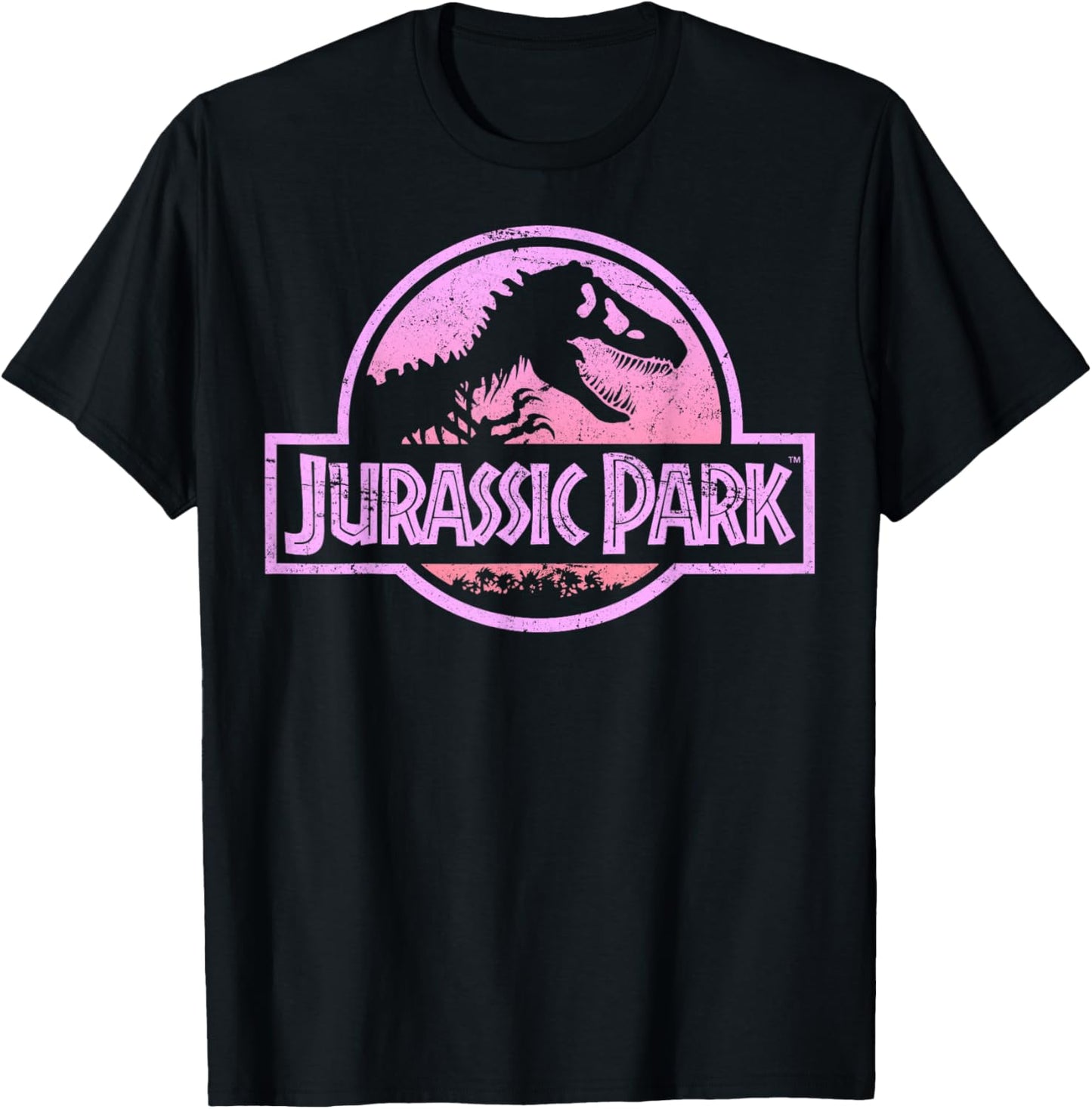 Jurassic Park Retro Neon Pink Logo Graphic T-Shirt T-Shirt