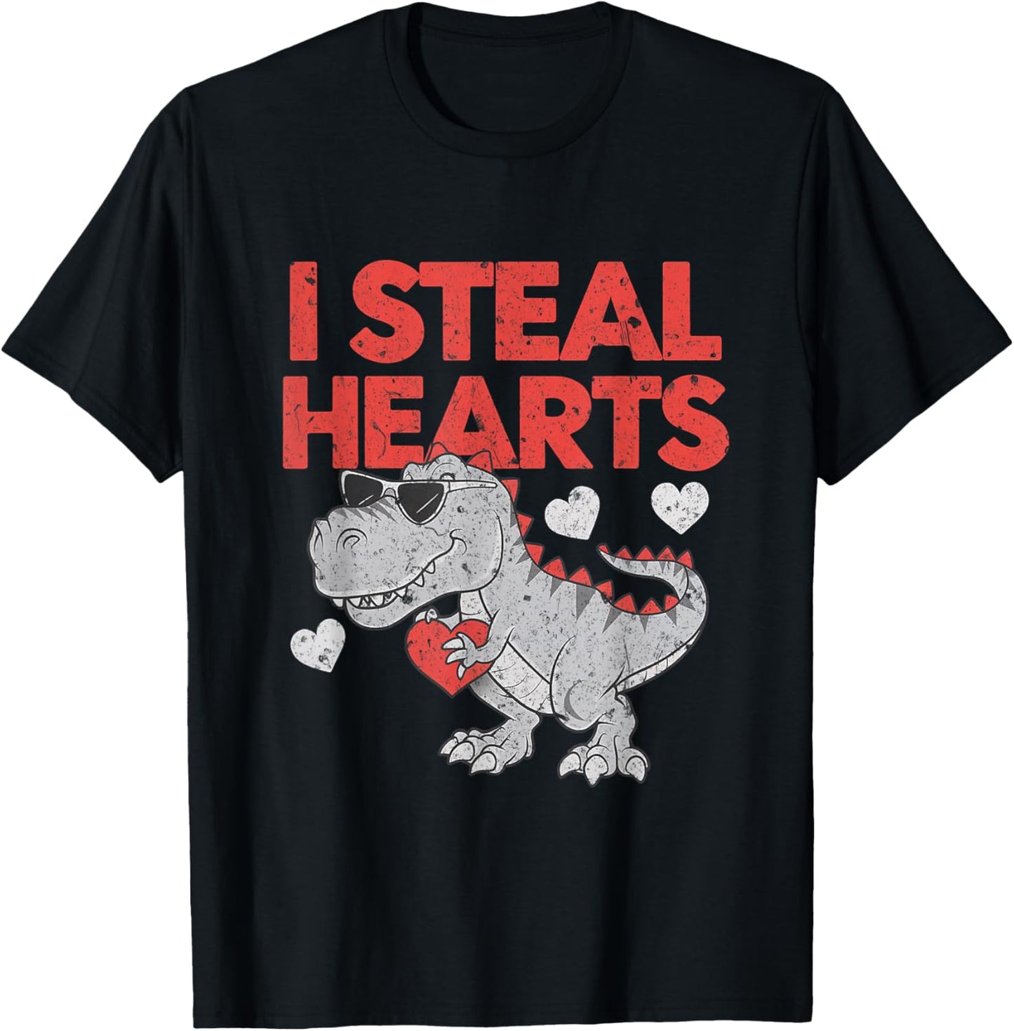 I Steal Hearts Trex Dino Toddler Valentines Day Baby Boy T-Shirt