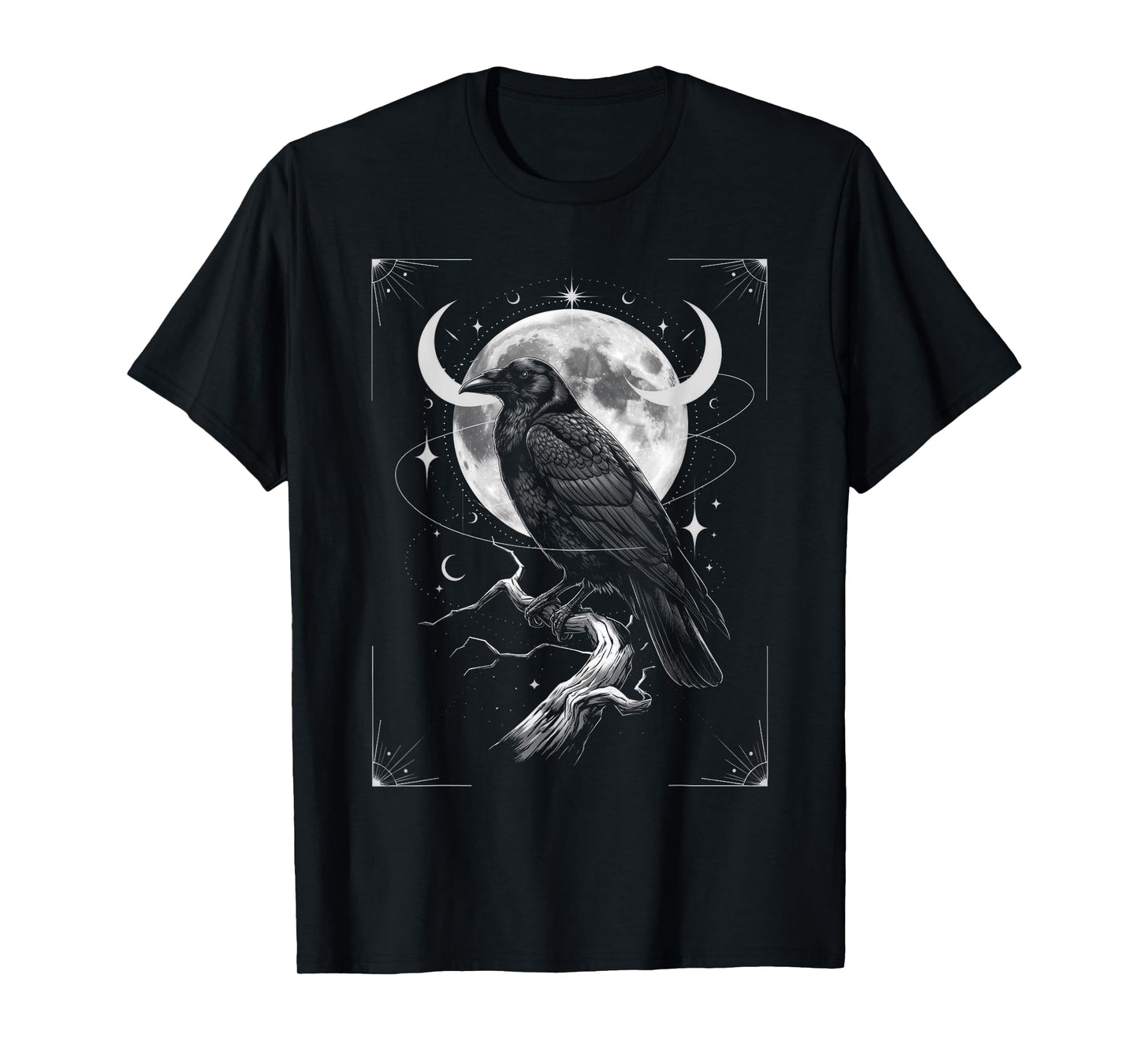 Raven Crow Dark Bird Witchcraft Omens Midnight T-Shirt