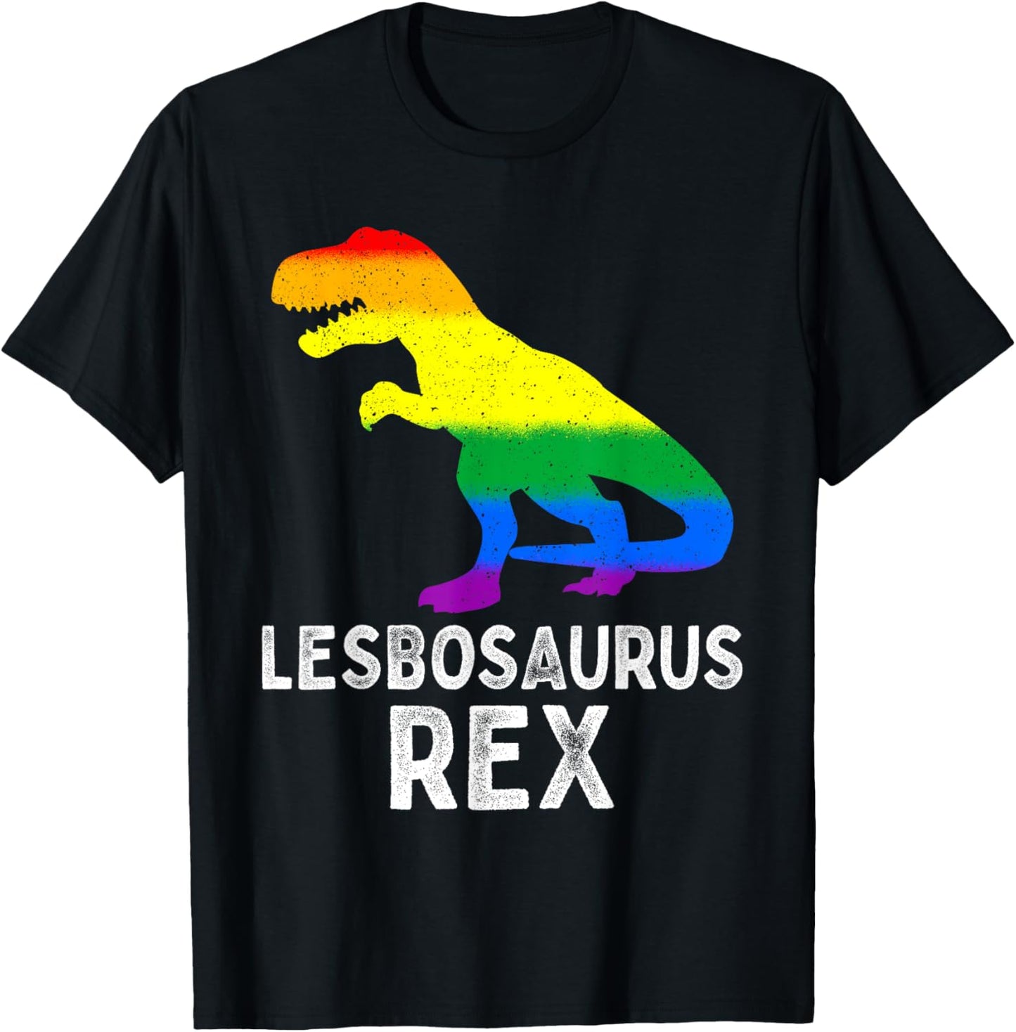 Lesbosaurus Rex Funny LGBT Dinosaur Lesbian Rainbow T-Rex T-Shirt
