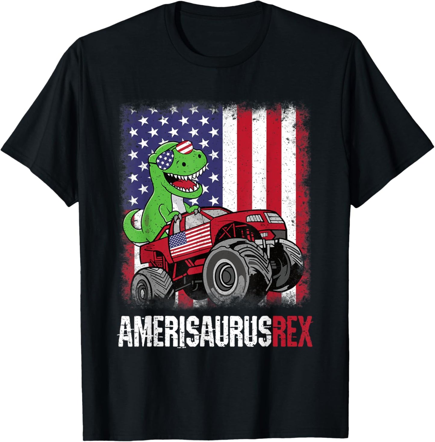 4th Of July Dinosaur USA Dino Amerisaurus Rex Boys Kids T-Shirt