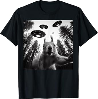 Squirrel Selfie With Alien UFO Funny Gifts For Men Women Kid T-Shirt