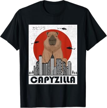 Capyzilla Capybara Japanese Art Funny Capybara Men Women Kid T-Shirt