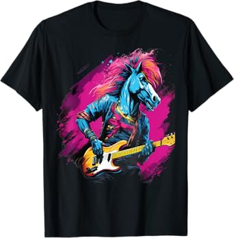 Punk Rock Guitar Horse Guitarist T-Shirt