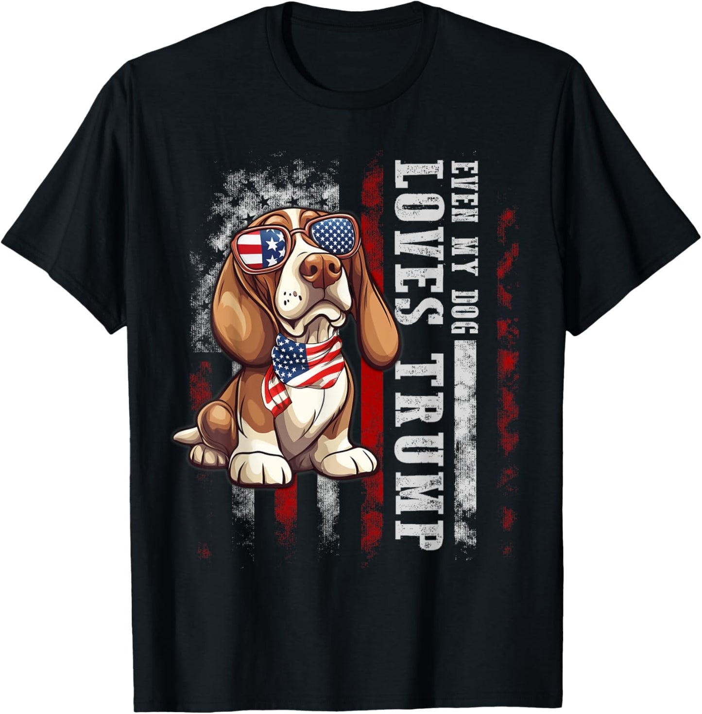 Basset Hound Even My Dog Loves Trump Funny T-Shirt