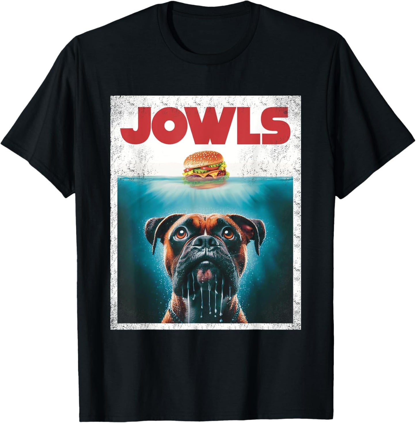 Funny Boxer Brown Brindle Jowls Burger, Wigglebutt Dog Mom T-Shirt