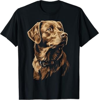 Chesapeake Bay Retriever Dog Motif Pet Illustration T-Shirt