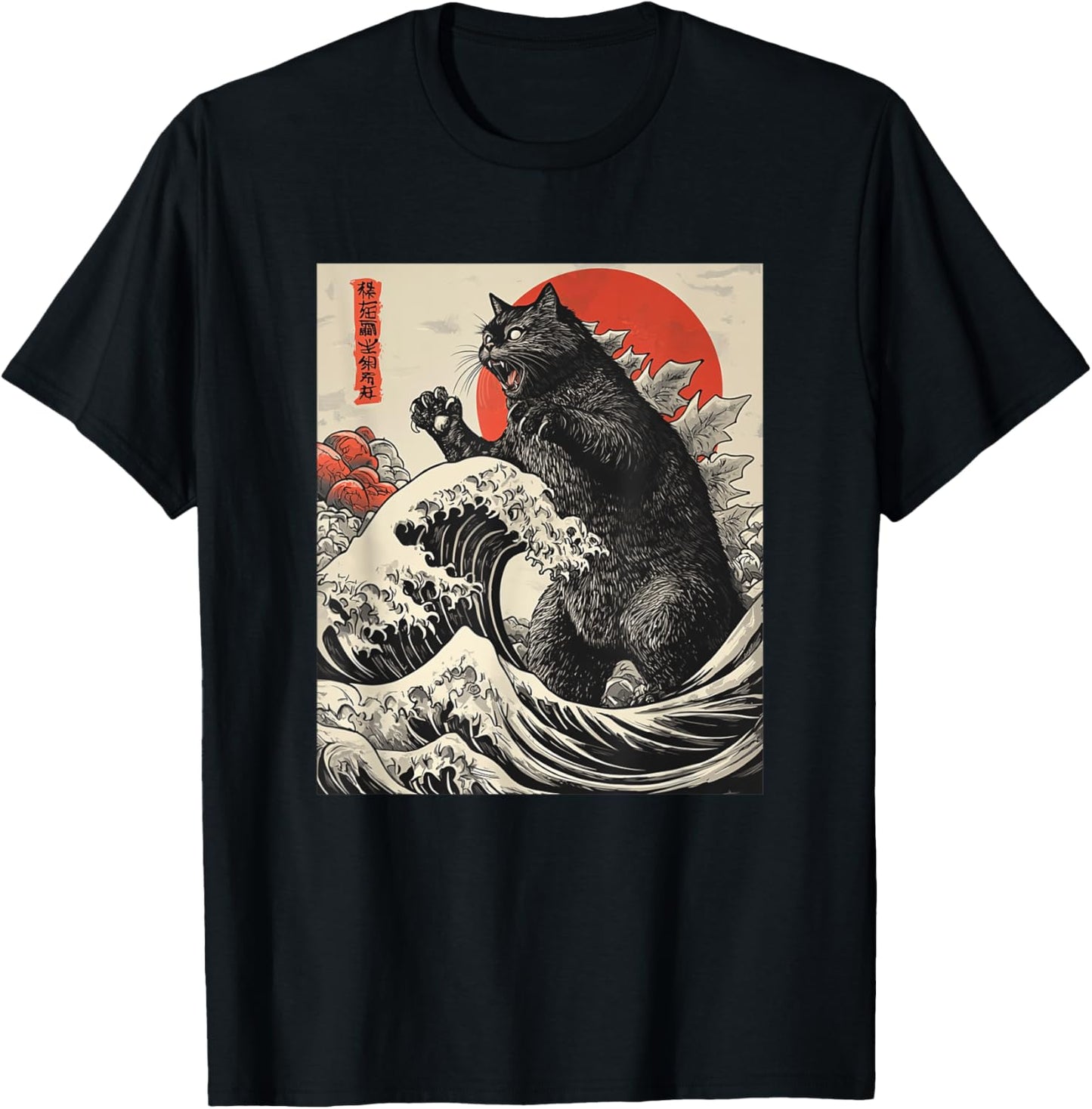 Catzilla Cat Japanese Art Funny Cat For Men Women Kid T-Shirt