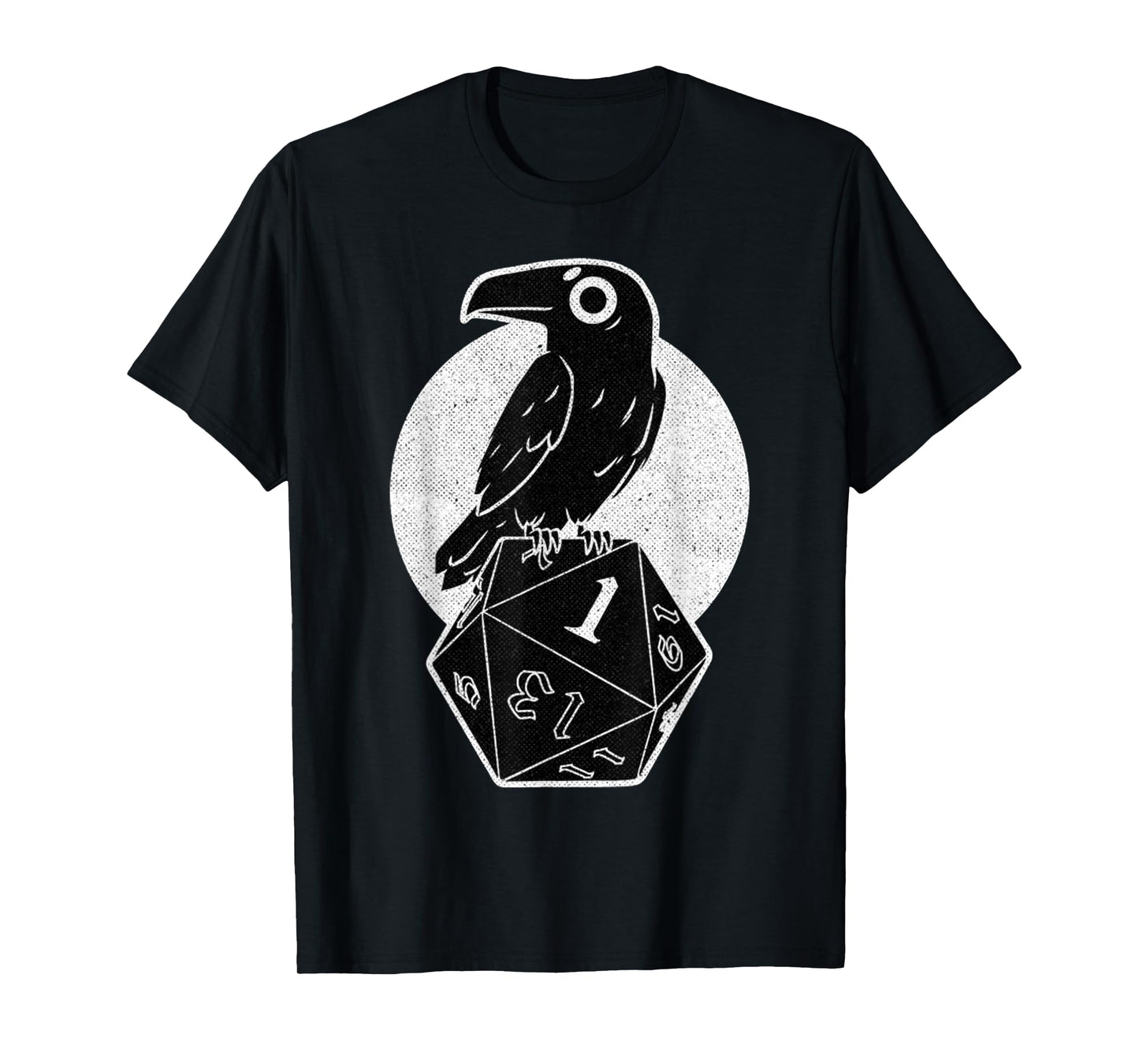 Vintage Funny Crow Cute Dark Bird Retro Roll Dice Game T-Shirt