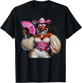 Funny Black Cowgirl Melanin Western Country Women T-Shirt