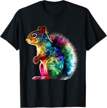 Squirrel Artwork - Colourful Animal Squirrel T-Shirt