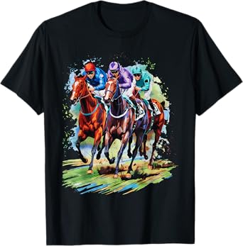 Funny Horse Racing Jockey Racer Derby Rider Race Track T-Shirt