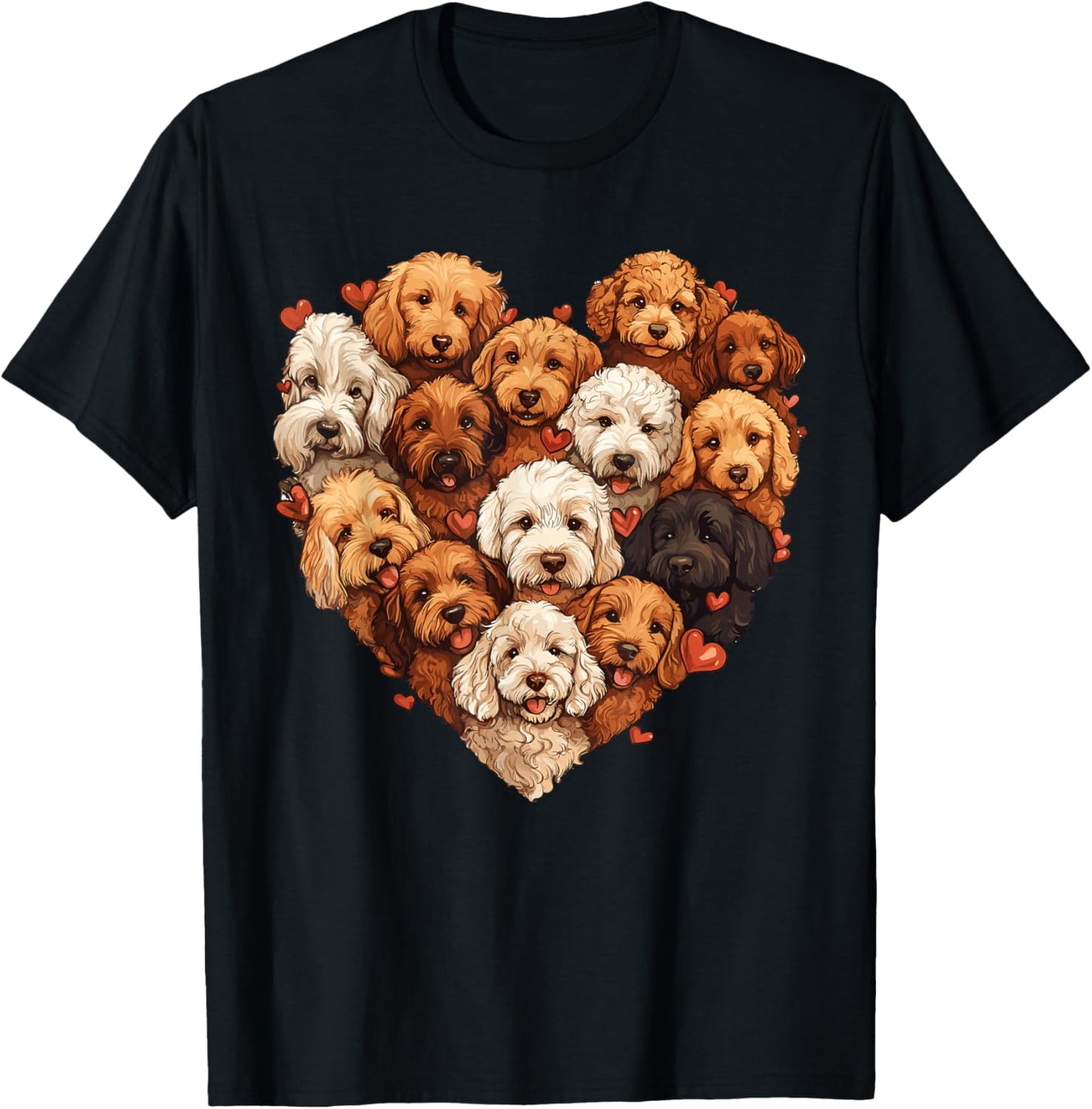 Doodle Heart-shaped Cute Goldendoodle Dog Lover Valentines T-Shirt