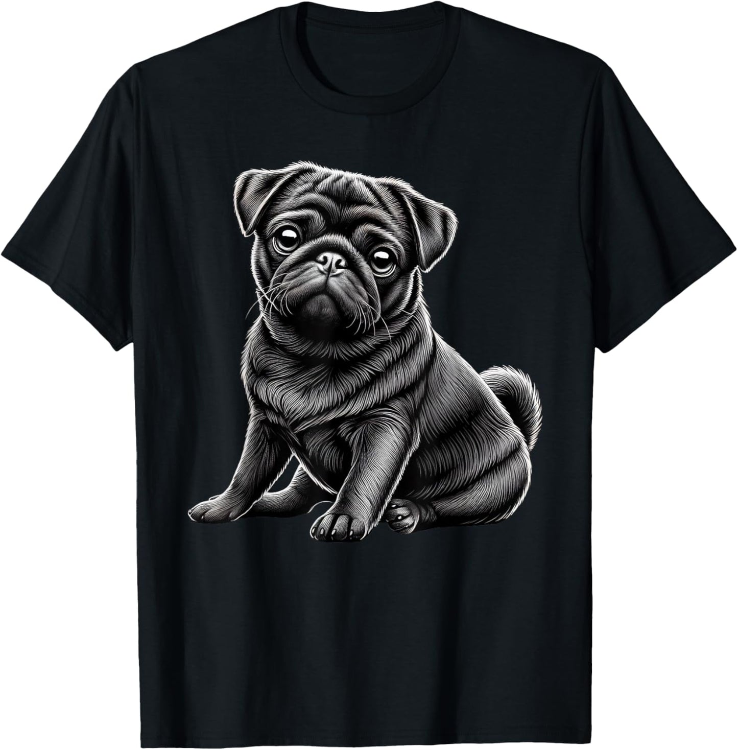Black Pug Cute Dog Pug T-Shirt