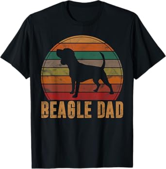 Retro Beagle Dad Gift Dog Owner Pet Tricolor Beagle Father Men Women Girls Kids T-Shirt