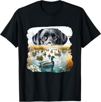 Labrador Retriever Dog Dogs US Flag Duck Hunter T-Shirt