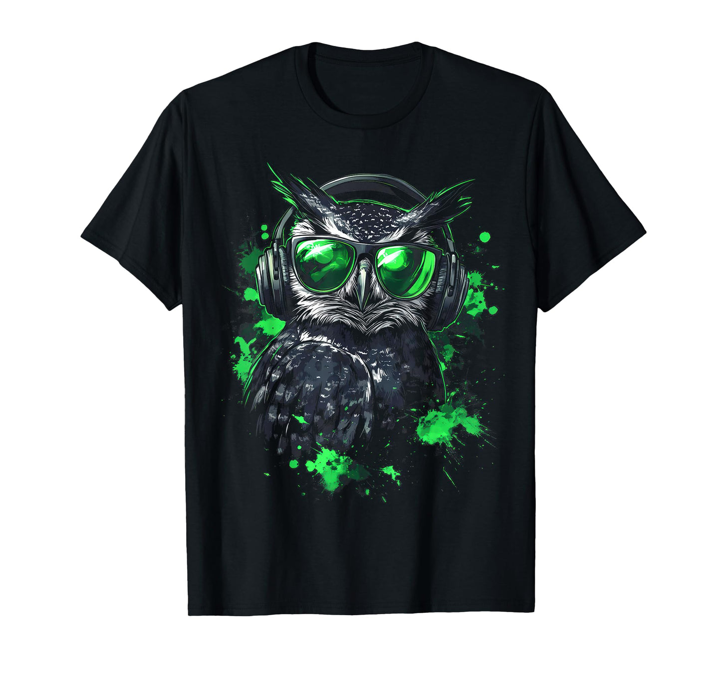 Cool Pop Art Graphic Music Techno Festival DJ Funny Owl T-Shirt