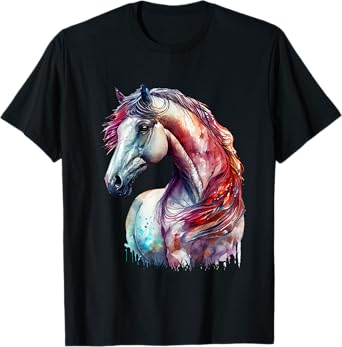 Vibrant Horse Watercolor Art Print T-Shirt
