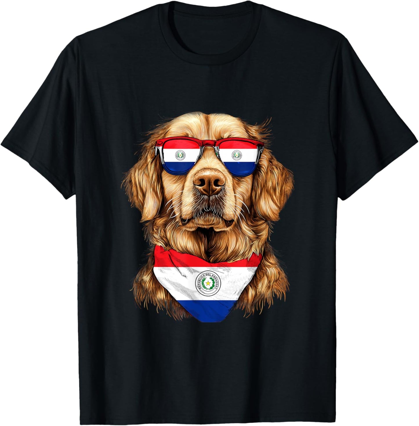Paraguayan Flag Golden Retriever Dog Heritage Paraguay T-Shirt