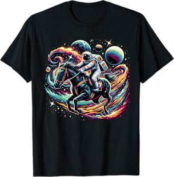 Funny Space Horse Racing Astronaut on Jockey T-Shirt
