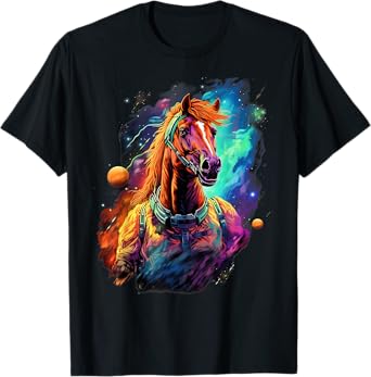 Space Aesthetic Horse Astronaut T-Shirt