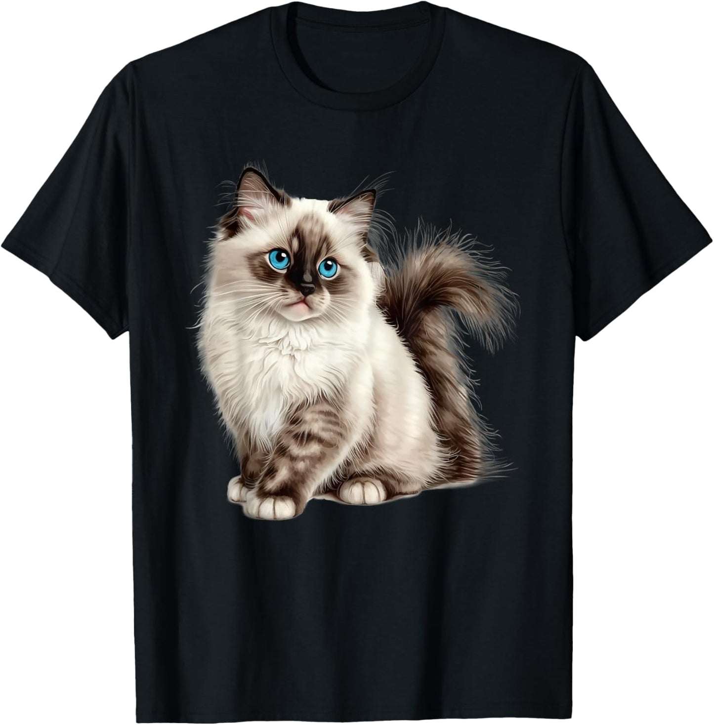 Cute Ragdoll Little Cat Portrait Blue Eyes Kitten Lover Kids T-Shirt