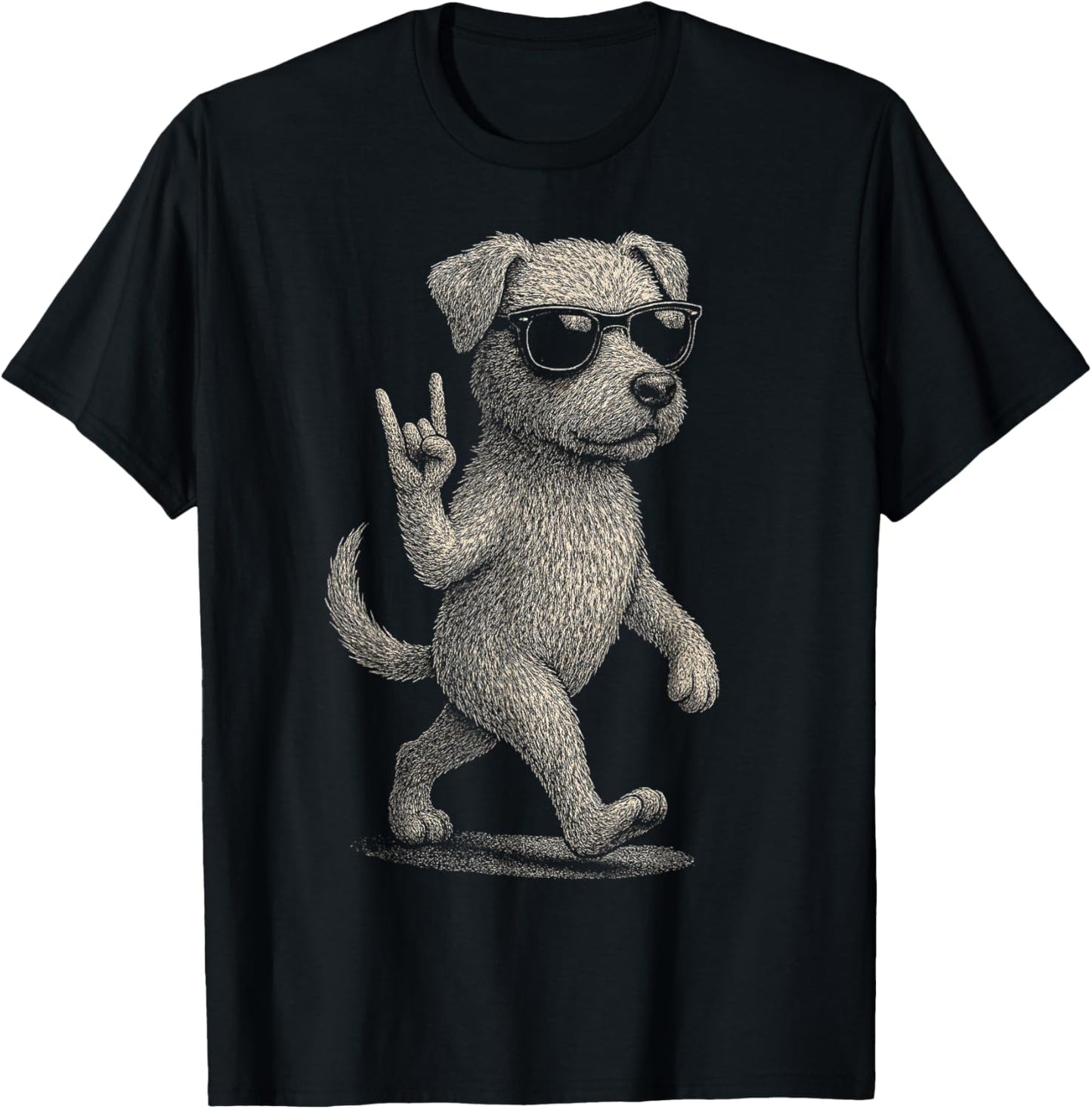 Funny Retro Dog Rock & Roll, Rock Music, Rockin’ Pup Vibes T-Shirt