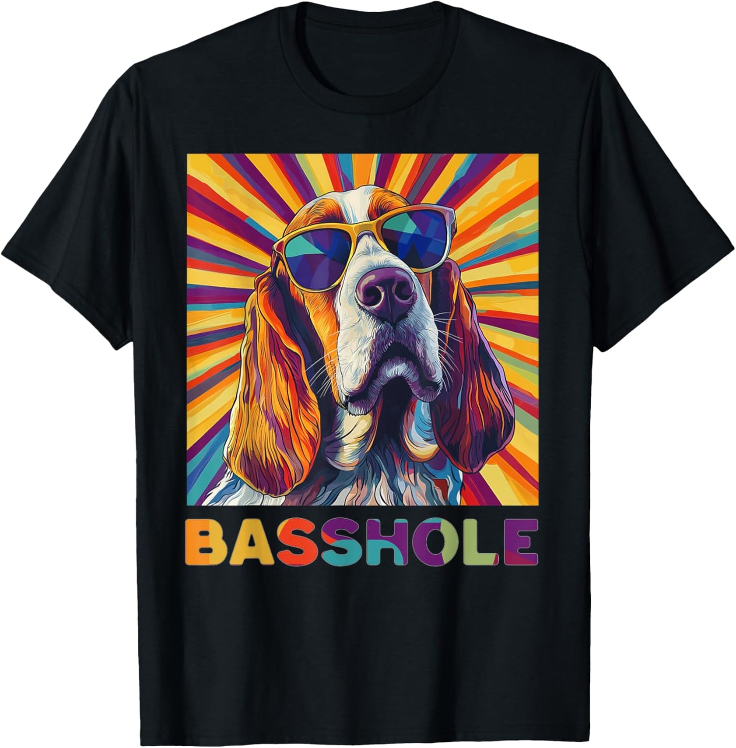 Mom & Dad of a Basshole - Retro Basset Hound with Glasses T-Shirt