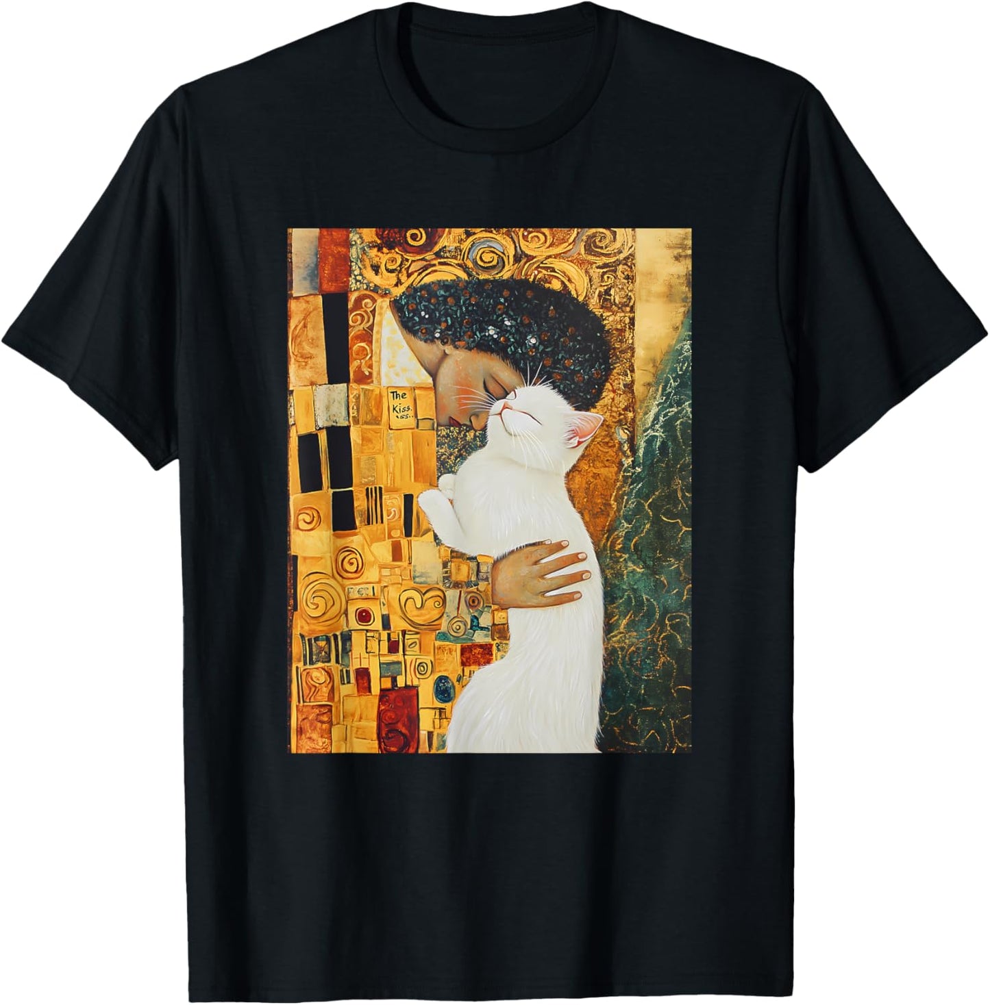 Klimt’s "The Kiss" Cat Lover Parody Graphic Tee Klimt Style T-Shirt