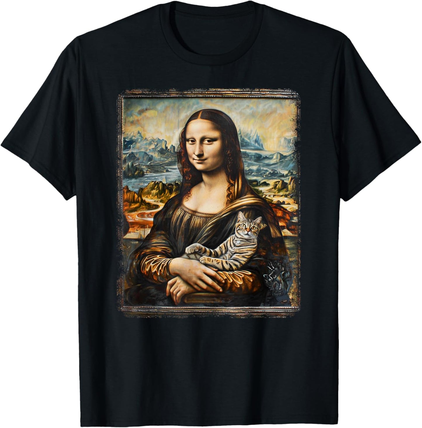 Mona Lisa With Cat T-Shirt