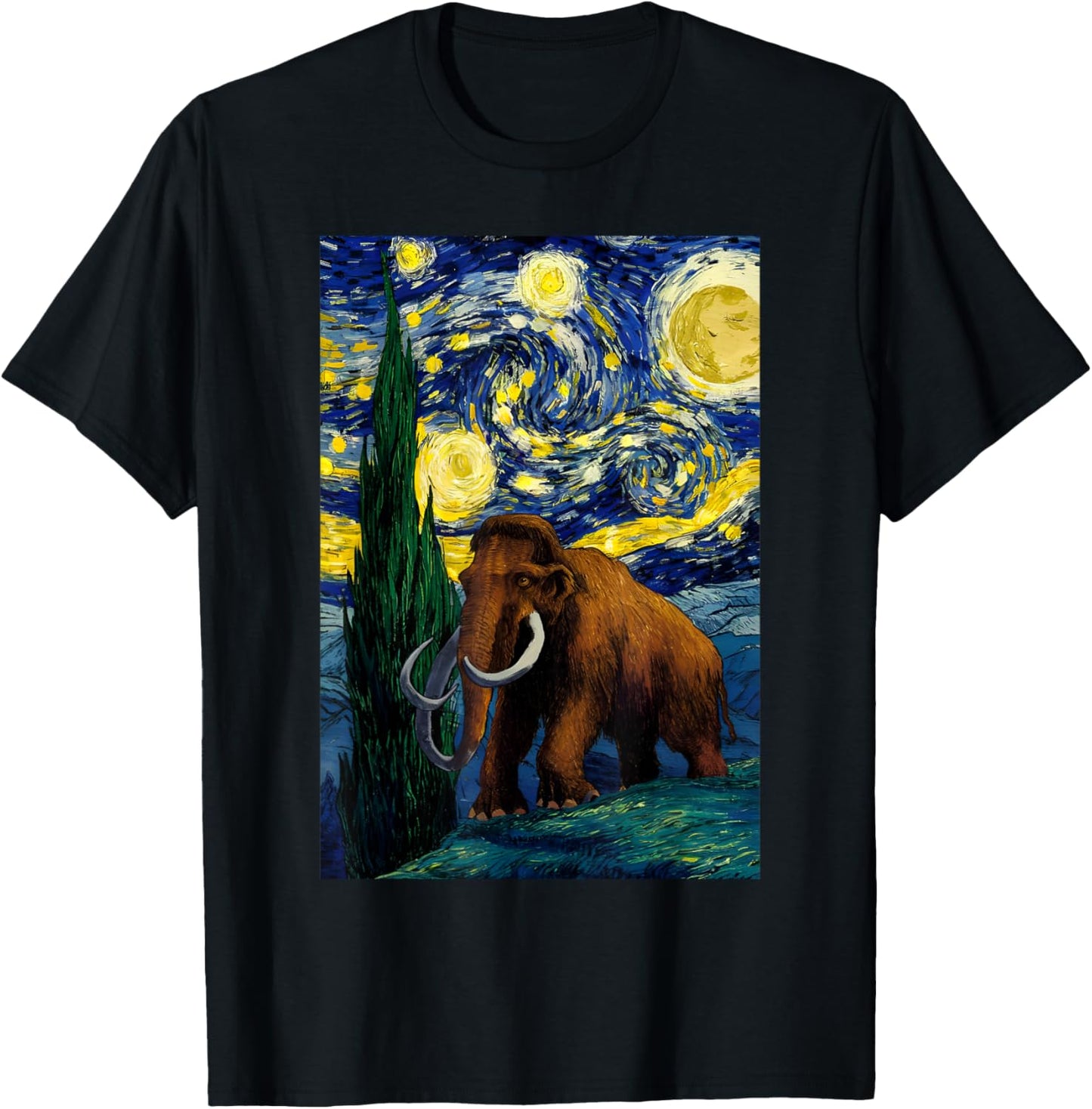 Woolly Mammoth Starry Night Funny Woolly Mammoth T-Shirt