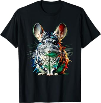 RivArtdale Designs Polygon Art Chinchilla Chinchillas Multicolor T-Shirt